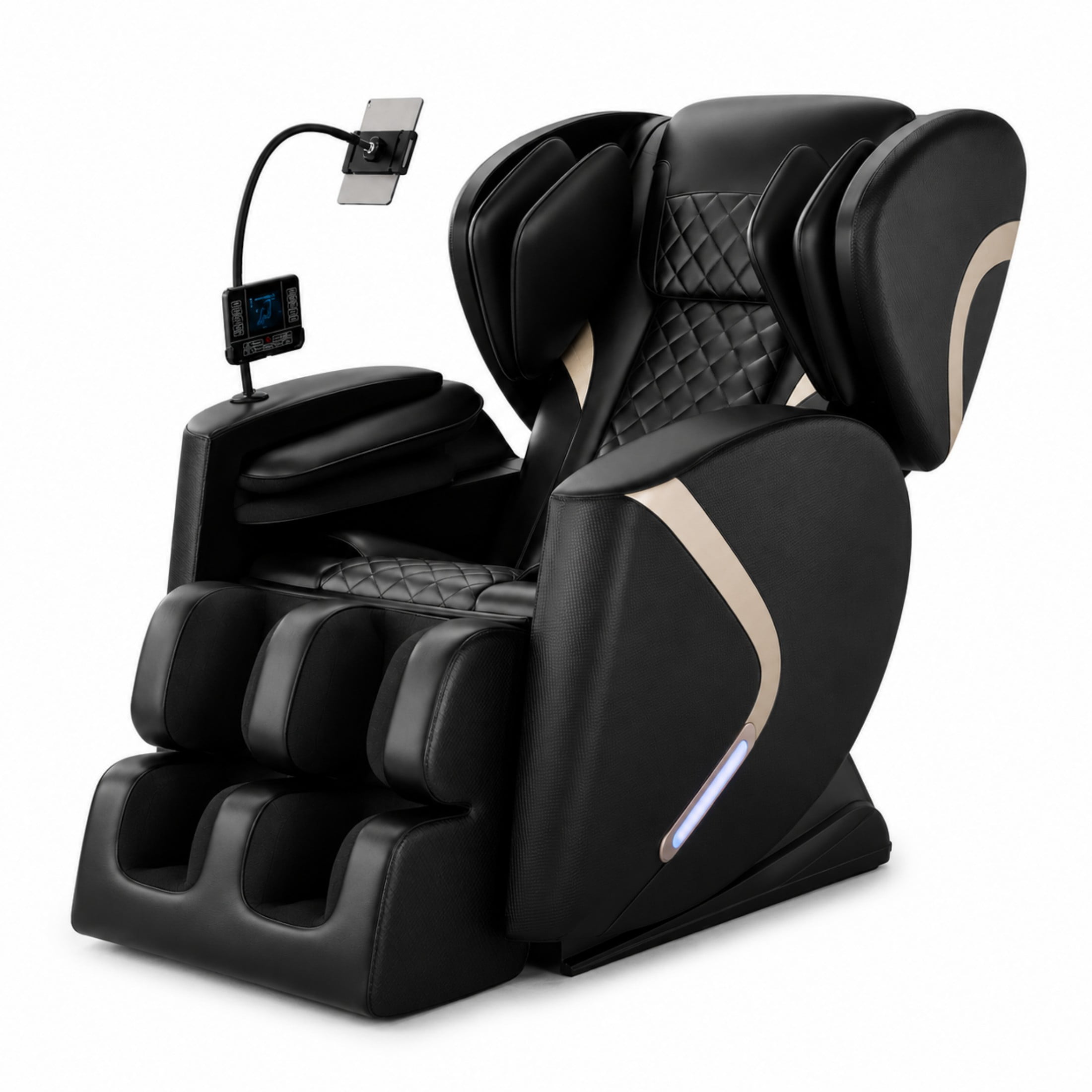 Aenkyo Full Body Zero Gravity Massage Chair Recliner with 6 Fixed Rollers and Foot Massage, Black