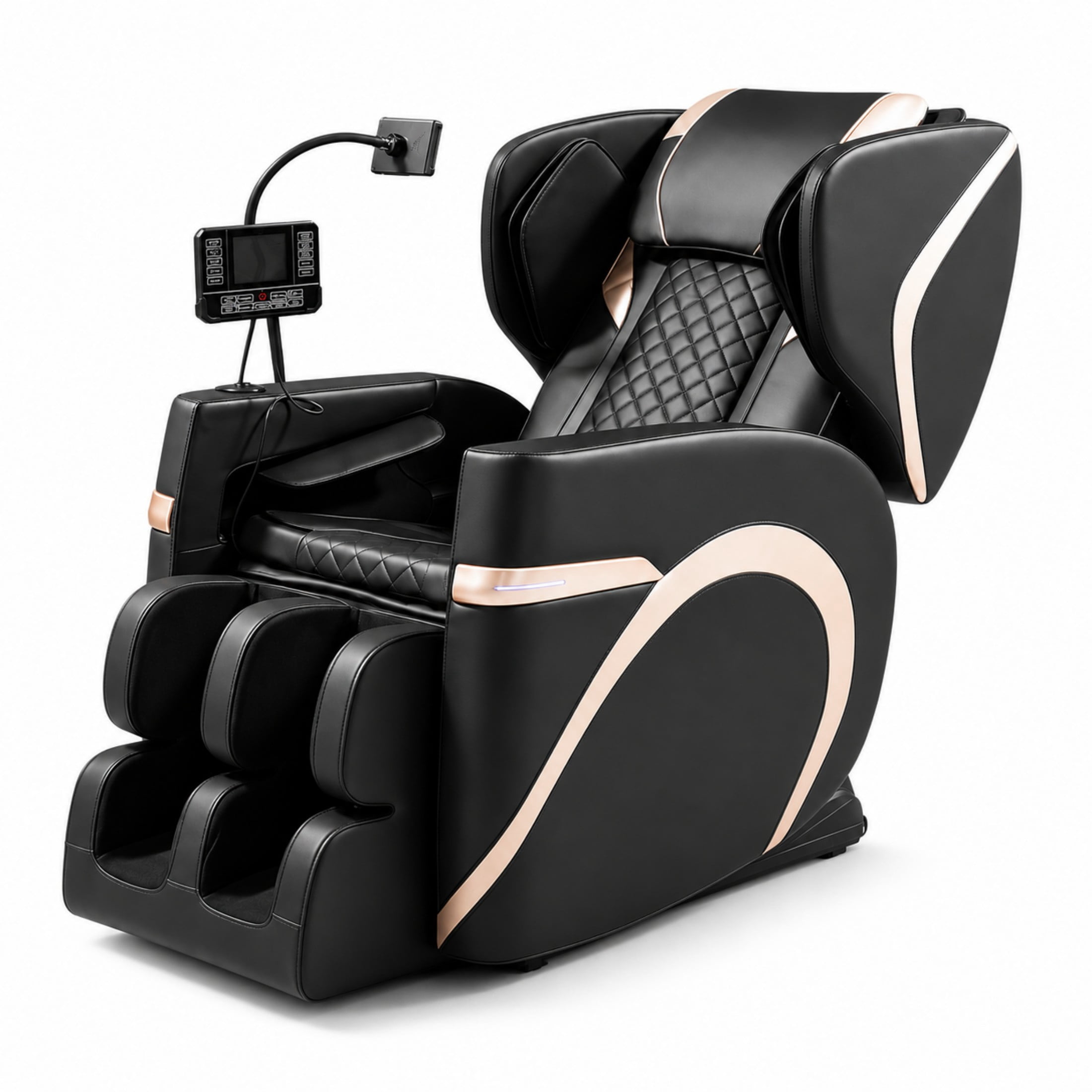 Aenkyo Full Body Zero Gravity Massage Chair Recliner with 8 Fixed Rollers, Foot Massage and Heating, Black
