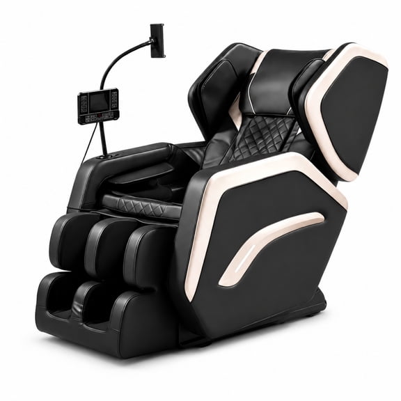 Aenkyo Full Body Zero Gravity Massage Chair Recliner with 8 Fixed Rollers, Foot Massage and Heating, Black