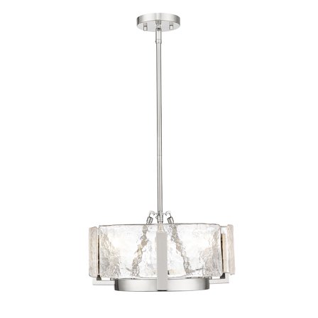 Aenon 3-Light Chandelier in Pewter with Hammered Water Glass