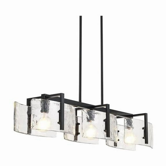 Golden Lighting Aenon 3-light Island Light in Matte Black