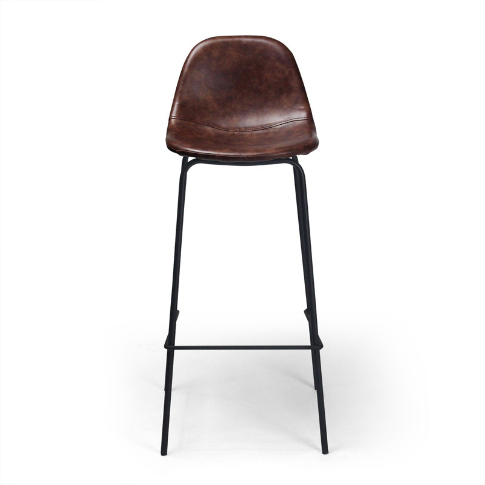 Maxine Modern Black Metal Frame Faux Leather Barstool Set