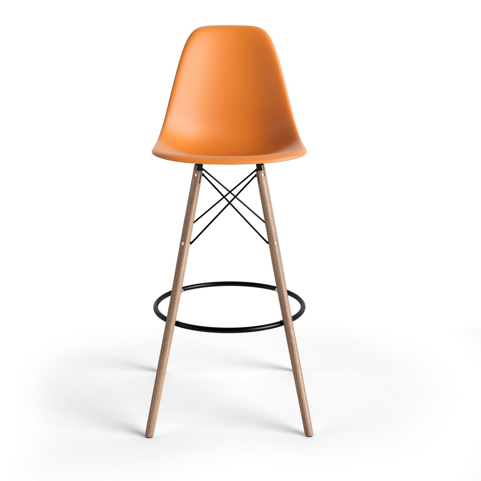 AEON Paris-Bar Stools / Natural Finished Legs, Orange
