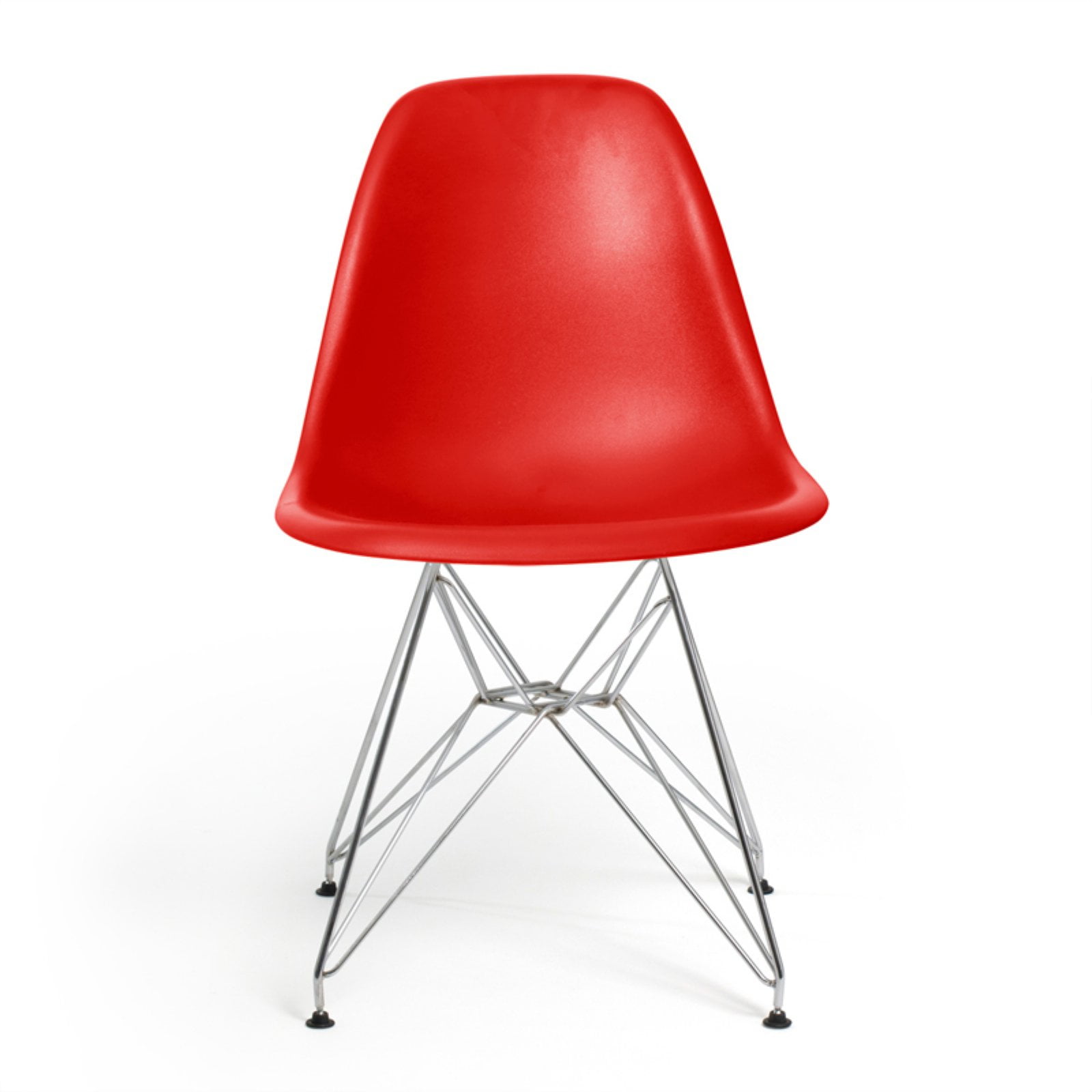 Parisian Red Matte Metal Base Side Chair Set of 2