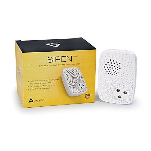 Aeotec Siren Gen5, ZWave Plus, 105dB siren with strobe alerts, Plugin