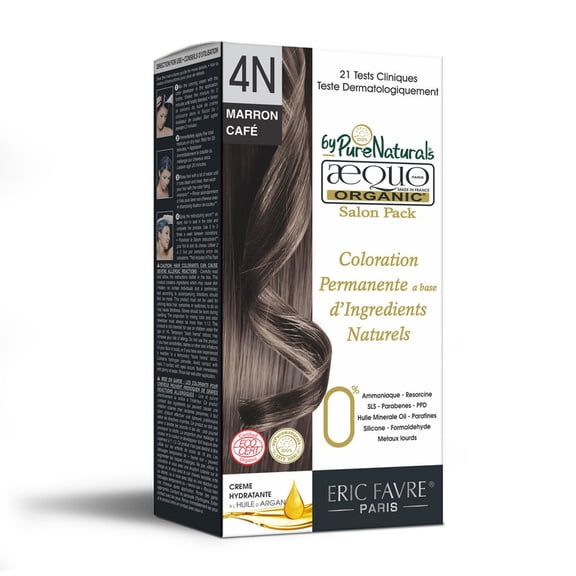 Aequo Organic Cream Salon Pack Hair Colour 4N Medium Brown for Men and Women,120 ML|Natural Long Lasting Permanent Color for Hair, Beard & Mustache|100% Grey Coverage| PPD & Ammonia Free (Pack Of 1)