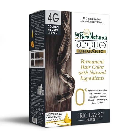 Aequo Organic IMP Cream 4N Medium Brown Hair Colour For Women, 200 ML| Natural Long Lasting Permanent Hair Color for Men Beard & Mustache| 100% Grey Coverage| PPD & Ammonia Free (Pack Of 1)
