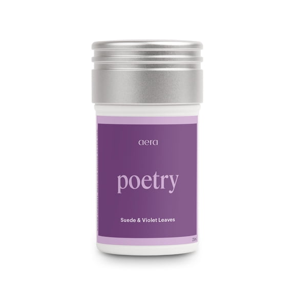 Aera Poetry  Essential Oil for Home  Smooth Suede and Violet Fragrance - Notes of Vetiver, Eucalyptus and Woods - Scent Refill - Works with The Aera Diffuser