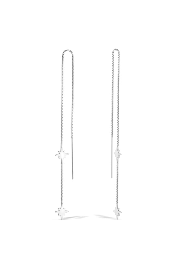 Beacon of Hope North Star Celestial Sterling Silver Dangle Earrings