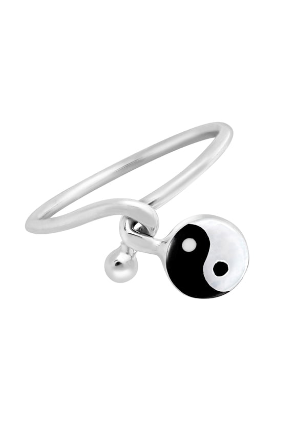 Beautiful Duality Yin and Yang Twisting Sterling Silver Band Ring – 8