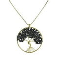 thumbnail image 1 of AeraVida Black Onyx Stone Eternal Tree of Life Brass Long Necklace, 1 of 5
