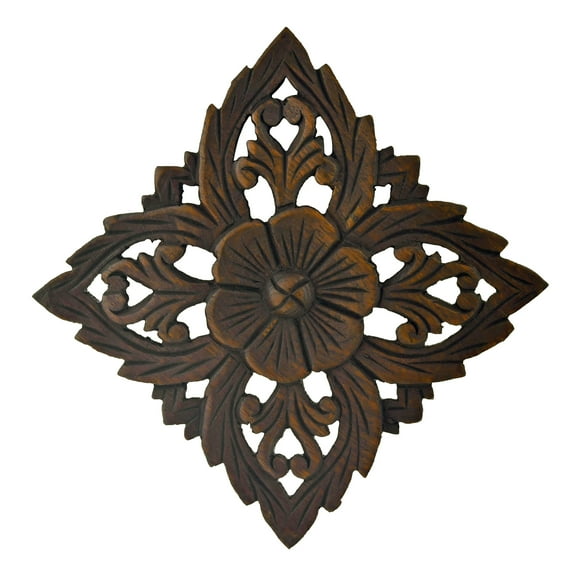 AeraVida Brown Teak Wood Wall Decor