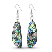 AeraVida Chic Casual Abalone Shell 925 Sterling Silver Dangle Earrings,19x69mm