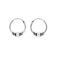 thumbnail image 1 of AeraVida Classic Twist Bali Bead 12mm Hoop .925 Bohemian Inspired Sterling Silver Earrings for Women Accessories Jewelry Gift, 1 of 6