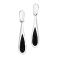 thumbnail image 1 of AeraVida Elegantly Long Sterling Silver Teardrop w/ Inlaid Black Onyx Dangle Earrings | Luxurious Dangle Earrings for Evening | Prom Accessories for Women | Black Onyx Earrings, 1 of 5