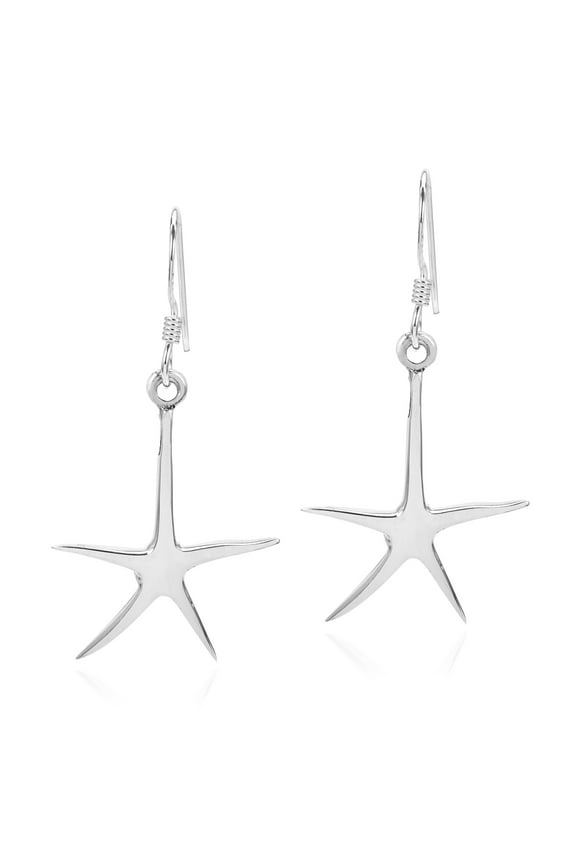 Enchanting Ocean Sterling Silver Starfish Dangle Earrings