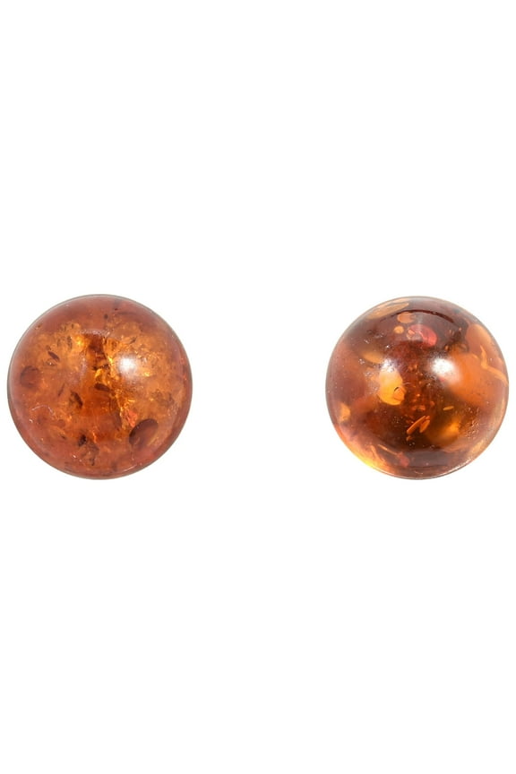 Glowing Round Simulated Amber .925 Sterling Silver Stud Cosmic Earrings Anniversary Jewelry Gift for Women Accessories