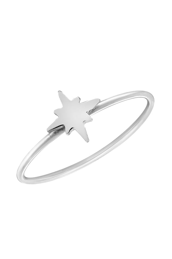 Guiding Bright and Shining Mini North Star Sterling Silver Ring-6
