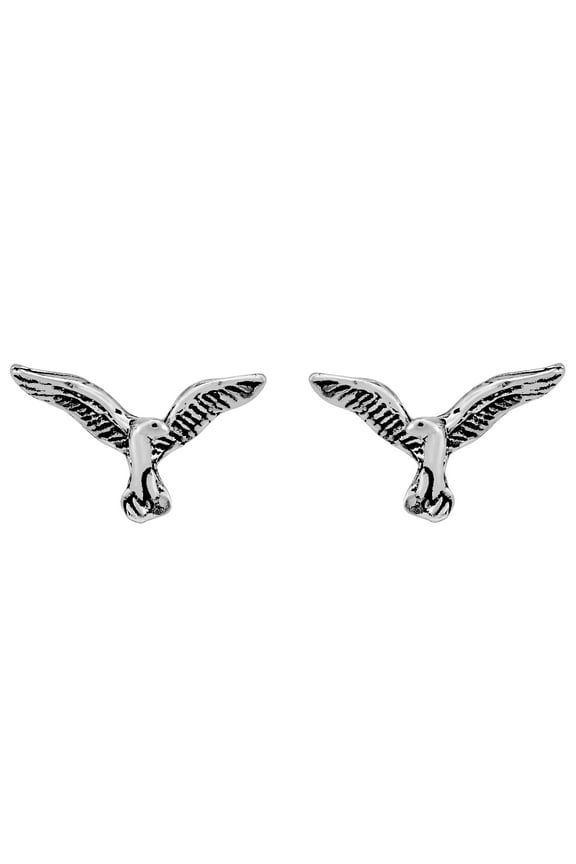 Inspirational Soaring Eagle Bird Sterling Silver Post Stud Animal Earrings for Female