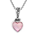 thumbnail image 1 of AeraVida Loving Heart Pink Mother of Pearl Shell Inlay Sterling Silver Pendant Necklace, 1 of 6