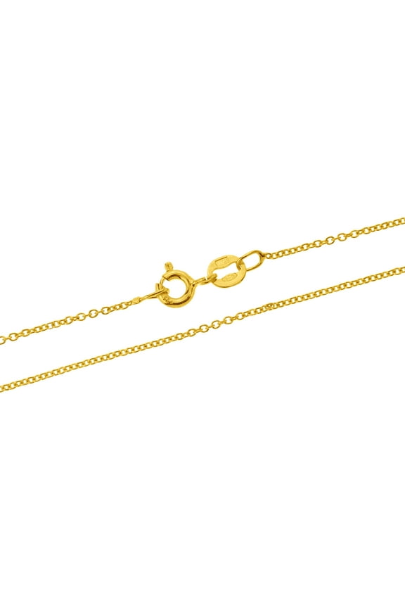 Minimalist Plain Gold-Plated 18-inch Sterling Silver Cable Chain Necklace | Versatile Gold Plated Chain Necklace for Female | Trendy Gold Fashion Necklace | Minimalist Accessories