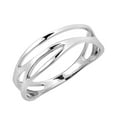thumbnail image 1 of AeraVida Modern Open Lines Wave Band Sterling Silver Ring-10, 1 of 8