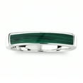 thumbnail image 1 of AeraVida Modern Wide Rectangular Bar Green Malachite Inlay Sterling Silver Ring – 8, 1 of 8