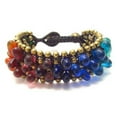 thumbnail image 1 of AeraVida Rainbow Glass Bubbles Embedded Cotton Rope Bracelet, 1 of 3