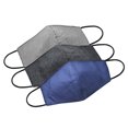 thumbnail image 1 of AeraVida Reusable Blue Black Gray Cotton Fabric Washable Fashionable Masks Set of 3, 1 of 8