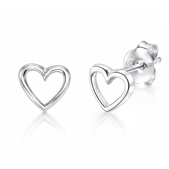 AeraVida Romantic Love Inspired Little Heart Outlines Sterling Silver Post Stud Earrings