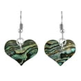 thumbnail image 1 of AeraVida Sea of Love Heart Shaped Abalone Seashell Dangle Earrings | Handmade Abalone Shell for Women | Heart Shaped Dangle Earrings | Jewelry Gift for Women, 1 of 5