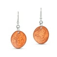thumbnail image 1 of AeraVida Simple Ocean Elegance Orange Capiz Seashell Rough Circle Dangle Earrings, 1 of 1