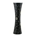thumbnail image 1 of AeraVida Sleek Classy Modern Black Golden Geometric Etch Natural Mango Tree Wood Concaving Vase, 1 of 5