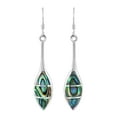 thumbnail image 1 of AeraVida Stunning Teardrop Mosaic Abalone Shell Inlay Sterling Silver Dangle Earrings for Female Adult, 1 of 5