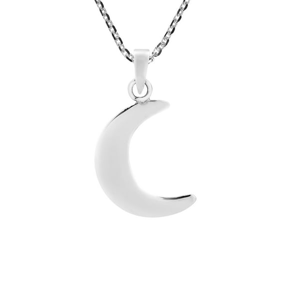 AeraVida Trendy Celestial Night Sky Lunar Symbol Sterling Silver for Women | Mystical Crescent Moon Pendant Chain Necklace Unisex | Jewelry Gifts for Daughter