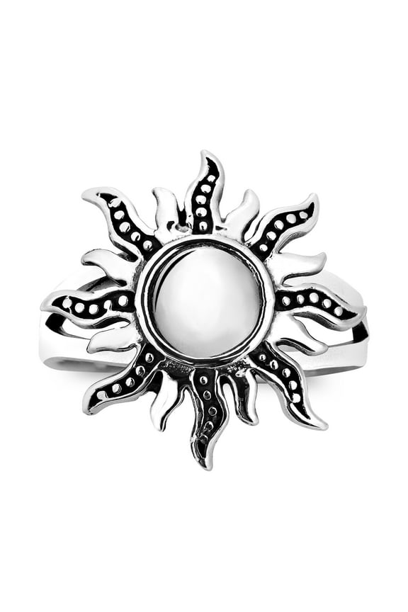 Trendy and Versatile Happy Sunshine Rays and Waves Sterling Silver Sun Ring Casual Wear Boho Chic Unique Unisex Jewelry Gifts