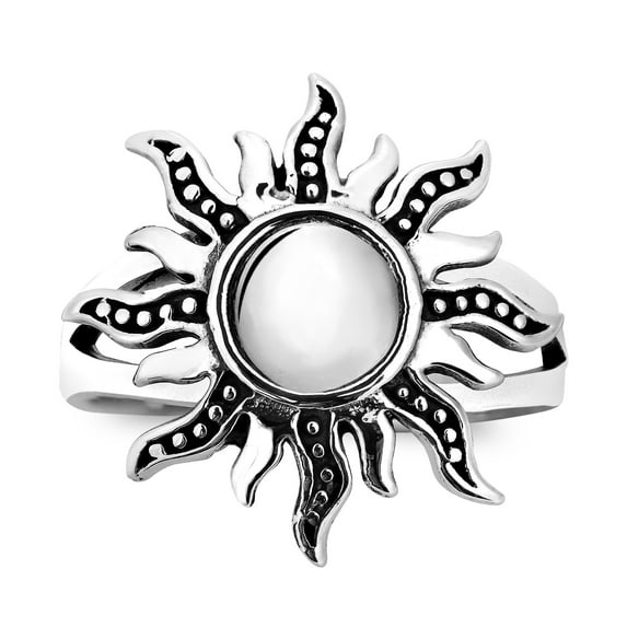 AeraVida Trendy and Versatile Happy Sunshine Rays and Waves Sterling Silver Sun Ring Casual Wear Boho Chic Unique Unisex Jewelry Gifts