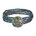 thumbnail image 1 of AeraVida Vibrant Abalone Seashell Mosaic with Beaded Multi-Strand Bracelet, 1 of 7