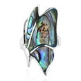 thumbnail image 1 of AeraVida Vibrant Colors Butterfly Spiritual Rebirth and Hope Nature and Animals Abalone Shell in Sterling Silver Ring Jewelry Gifts for Women, 1 of 4