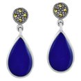 thumbnail image 1 of AeraVida Vintage Elegance Blue Lapis Teardrops Sterling Silver Post Drop Earrings, 1 of 5