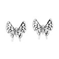 thumbnail image 1 of AeraVida Wild and Magical Detailed Petite Butterfly Sterling Silver Stud Earrings, 1 of 5