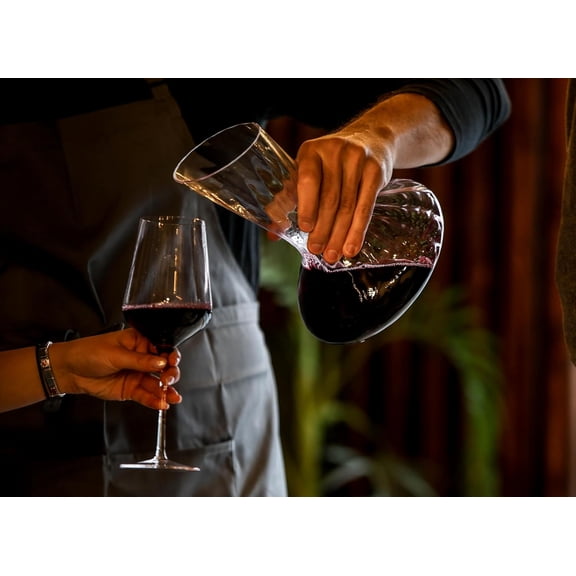 Aerating Decanter Accessory Set - Lead-Free Crystal Wine Decanter with Cleaning Brush and Storage Bag for Enhanced Flavor