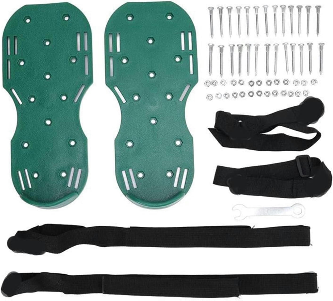Aerator Lawn Tool Garden Nail Shoes Grass Loose Soil Tool 4cm Long Nail Lawn Aerator Spikes Shoes Self-Leveling Epoxy Yard Cultivator(Green A)