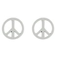 thumbnail image 1 of Aeravida Charming and Vintage Peace Symbol Sterling Silver Stud Earrings | Classic Sterling Silver Stud Earring for women | Peace Symbol Stud Earrings | Casual Stud Earrings | Gift for Special Day, 1 of 5