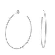 Aeravida Classic Large Round Lightweight .925 Sterling Silver Big Hoop Earrings | Classic Sterling Silver Hoop Earrings | Chic Earrings for Women | Hoop Earrings Set | Gift for Women