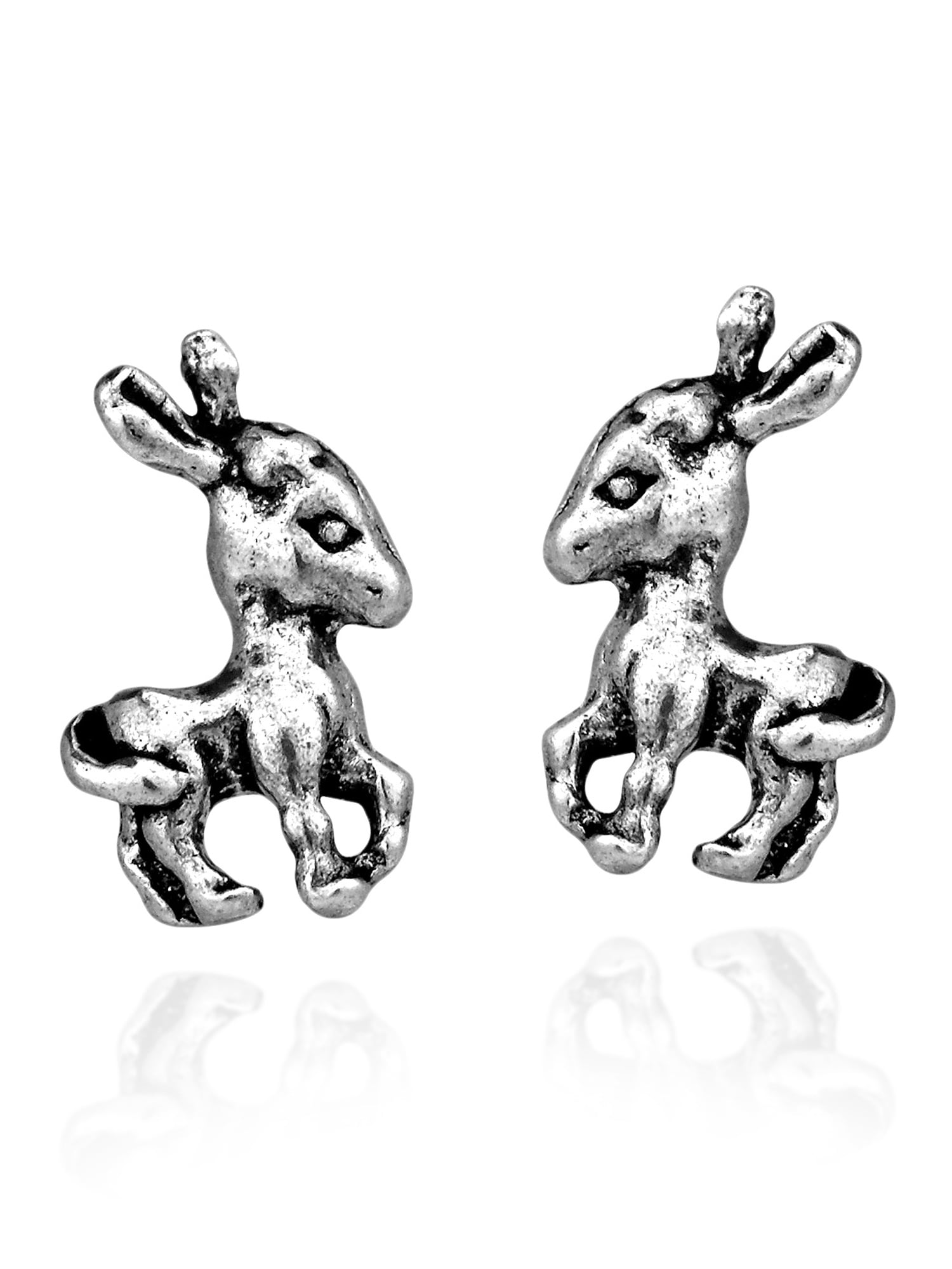 Aeravida Lovely Baby Donkey .925 Sterling Silver Stud Earrings | Tiny Sterling Silver Stud Earring for women | Animal Stud Earrings | Casual Stud Earrings | Gift for Daughter