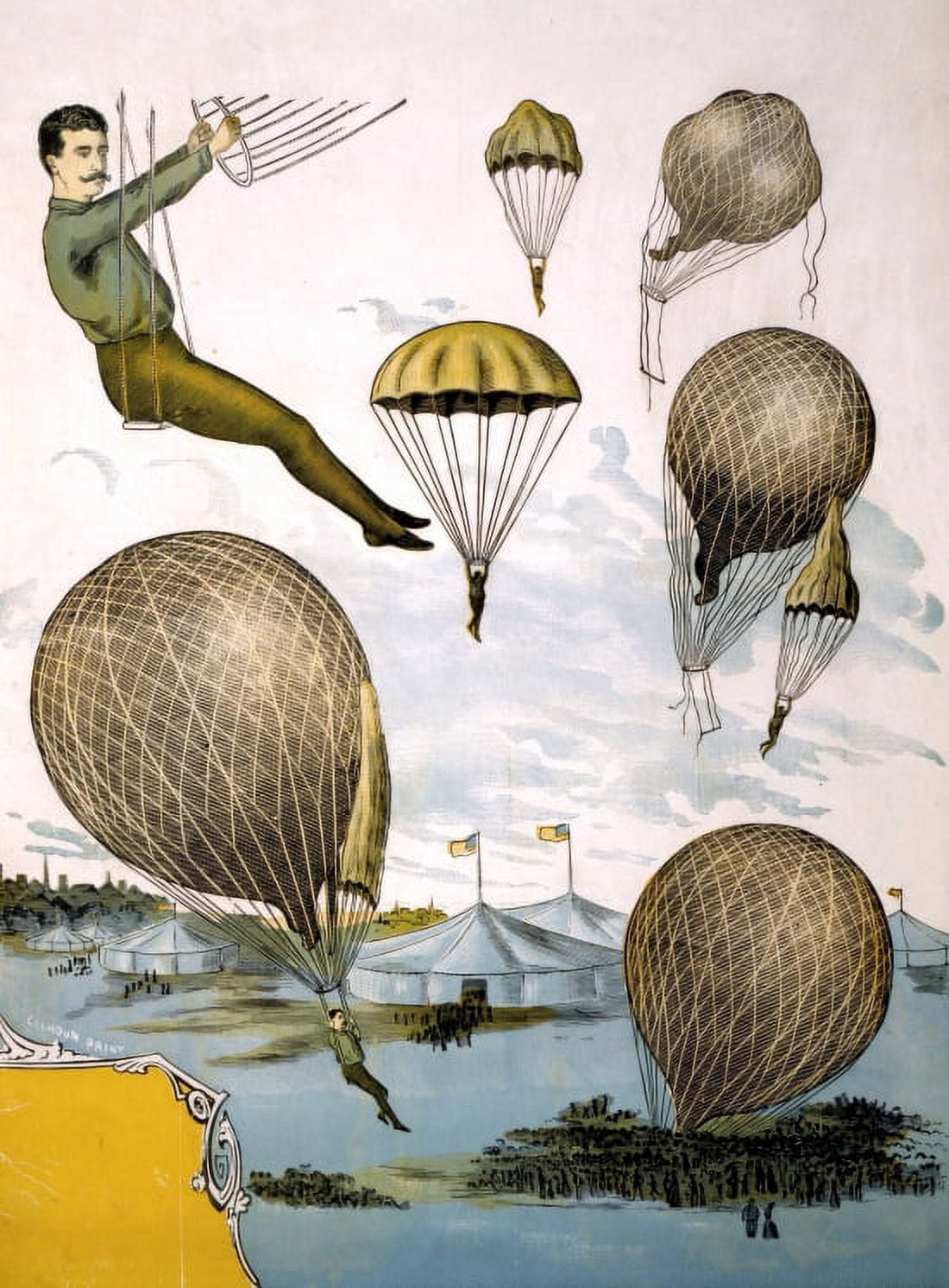 Aerial Balloon Performance Circus Canvas Art -  (18 x 24)