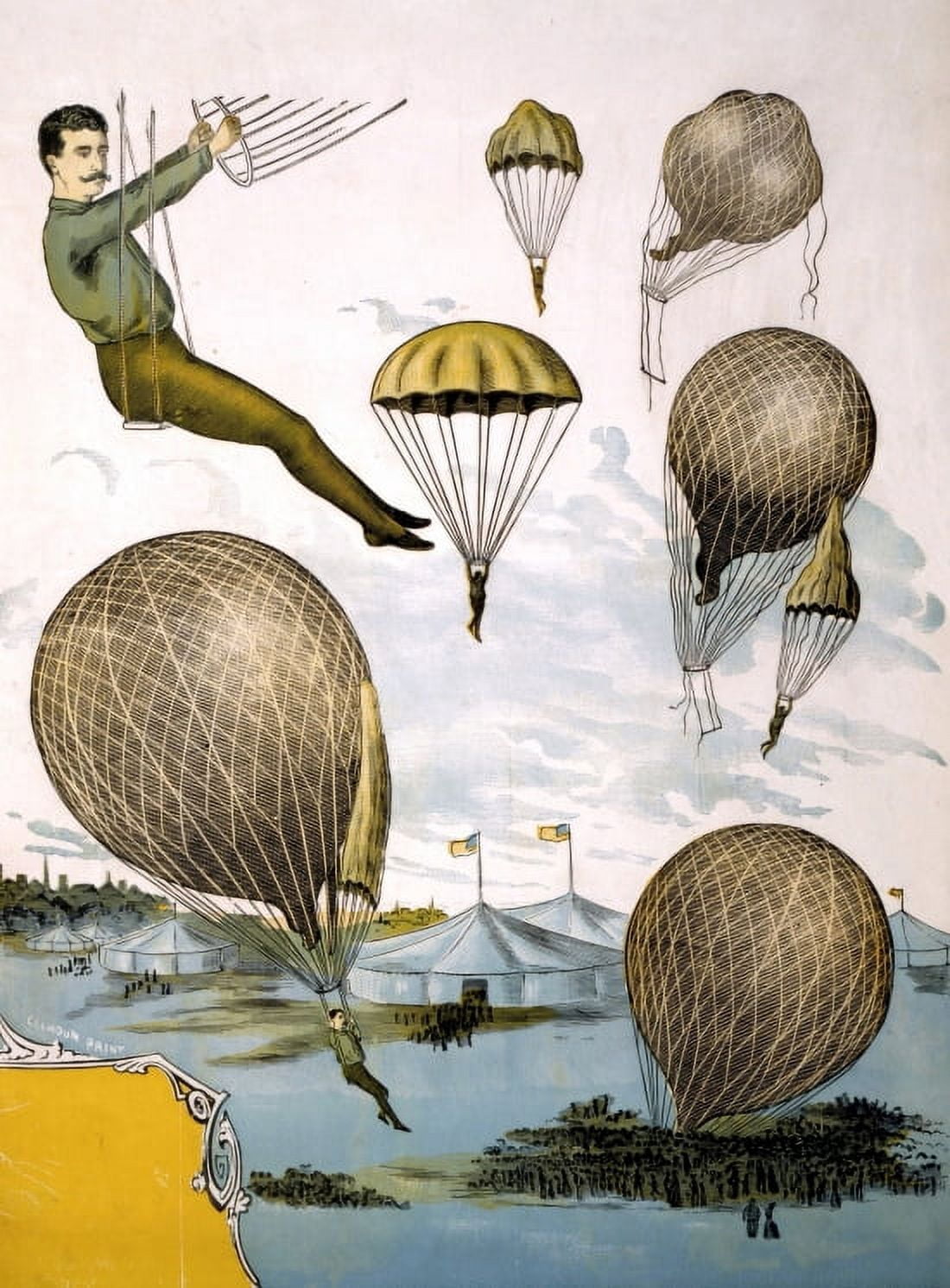 Aerial Balloon Performance Circus Canvas Art - (24 x 36)