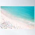 thumbnail image 1 of Aerial Beach Summer - Crowded Beach Sun Umbrellas - Ocean - Sea - Travel Photography By Ingrid Beddoes Poster Wall Art, Modern Wall Decor For Living Room Bedroom, 24x36 UNFRAMED, 1 of 3