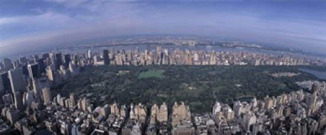 Aerial Central Park New York NY USA Canvas Art - Panoramic Images (15 x 6)